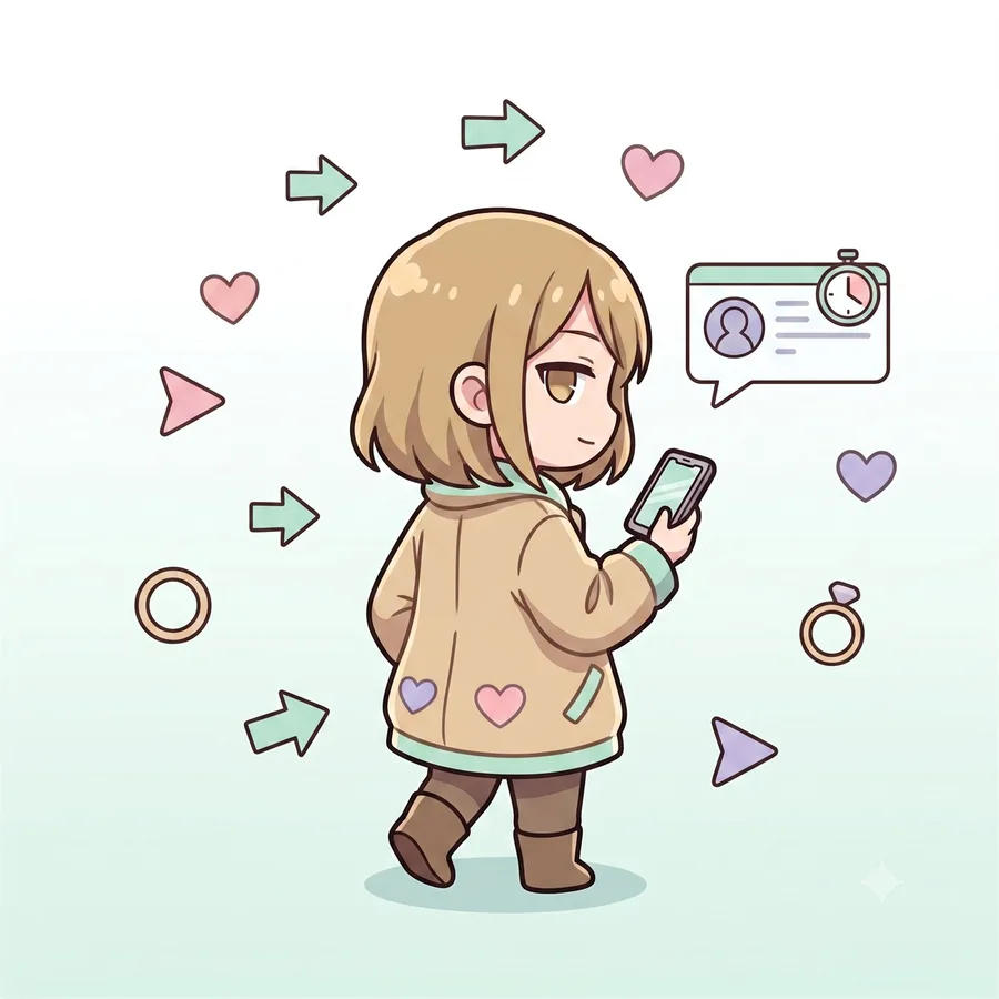 冷静ぶった駆け引きタイプのキャラクターイラスト